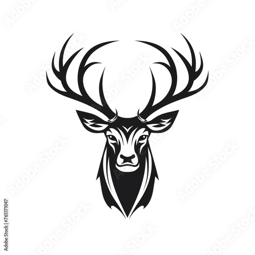 Wildlife Forest Animal Portrait Logo Deer Head with Horns   reated with Generative Ai