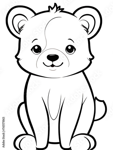 Bear outline  white background ai generated 