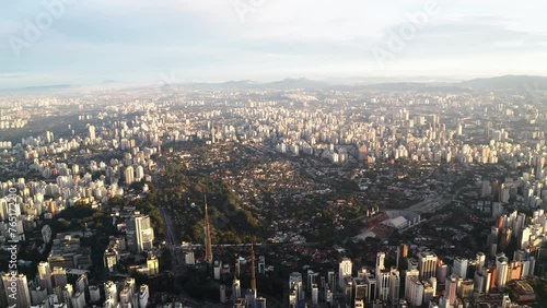 Wallpaper Mural Aerial Forward Shot Of Scenic View Of Buildings In Residential City Against Cloudy Sky - Sao Paulo, Brazil Torontodigital.ca