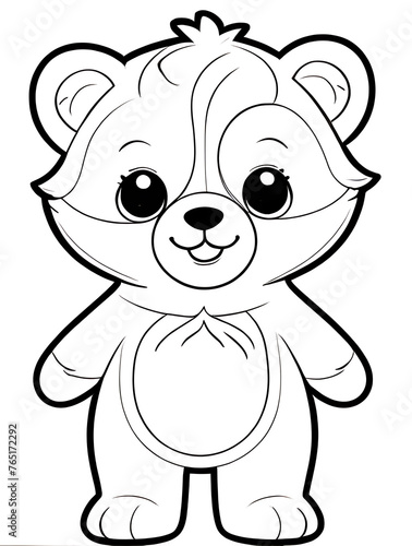 Bear outline  white background ai generated 