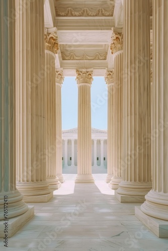 Row of pillars in a building, suitable for architectural projects