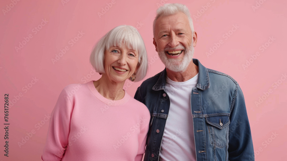 Two seniors are sharing a joyous moment together. Two seniors are sharing a joyous moment together.
