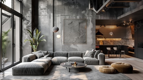 Spacious Living Room With Large Sectional Couch