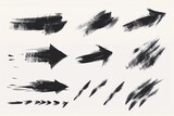 Abstract black brush strokes on a white background. Perfect for artistic projects