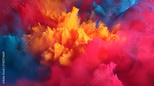 Abstract explosion of colored smoke. Colorful cloud of smoke. 3d rendering