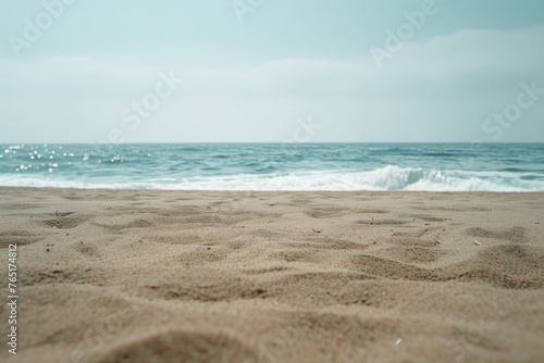 Scenic view of the ocean from a sandy beach, perfect for travel brochures