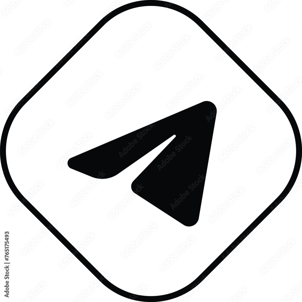 Telegram icon. Social media editorial flat vector isolated on