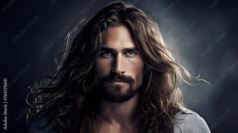 long haired man looking at camera, portrait of long haired man long haired man looking at camera, portrait of long haired man