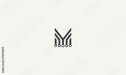 initial letter m monogram simple logo design vector illustration