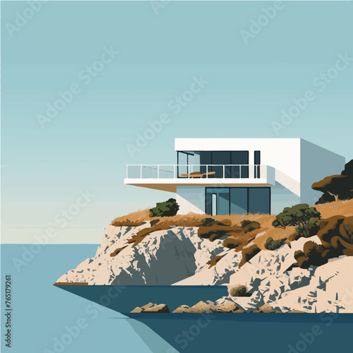 Modern villa on a hill