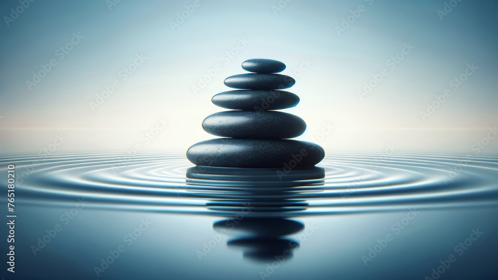 Zen Stones on Calm Water Minimalist Serenity Zen Stones on Calm Water Minimalist Serenity