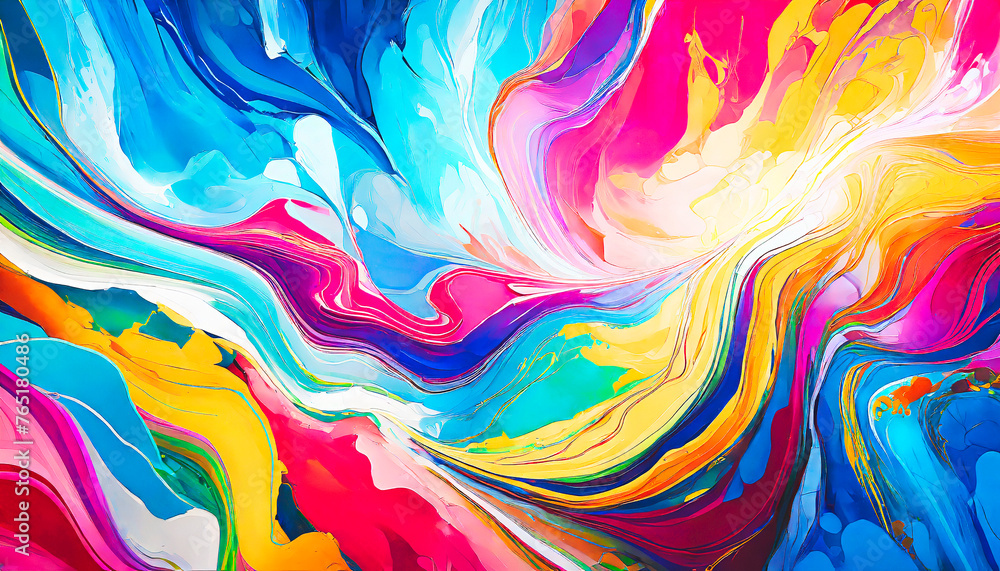 A colorful painting with a blue and yellow line. The painting is abstract and has a lot of gold and red colors& Abstract Colorful acril Background A colorful painting with a blue and yellow line. The painting is abstract and has a lot of gold and red colors& Abstract Colorful acril Background