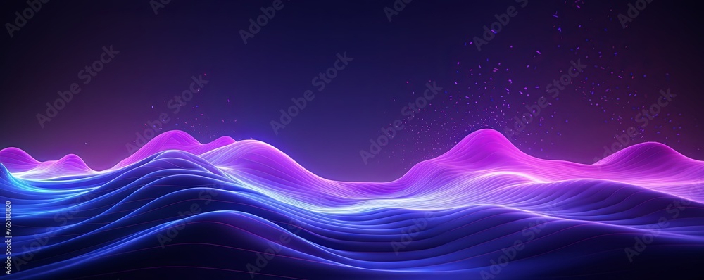 Purple and purple waves background, in the style of technological art