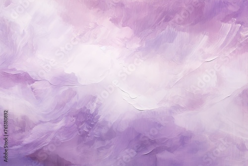 Purple and white painting with abstract wave patterns