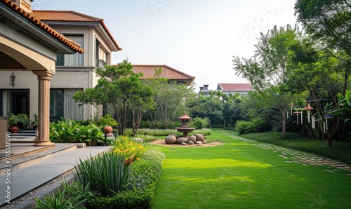 European villa with garden landscape as the focal point © piai