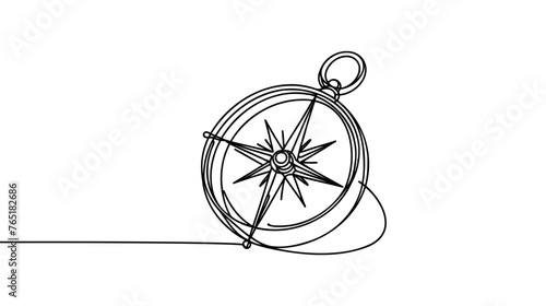 Sailing Ship hand drawn one continuous line drawing vector design.