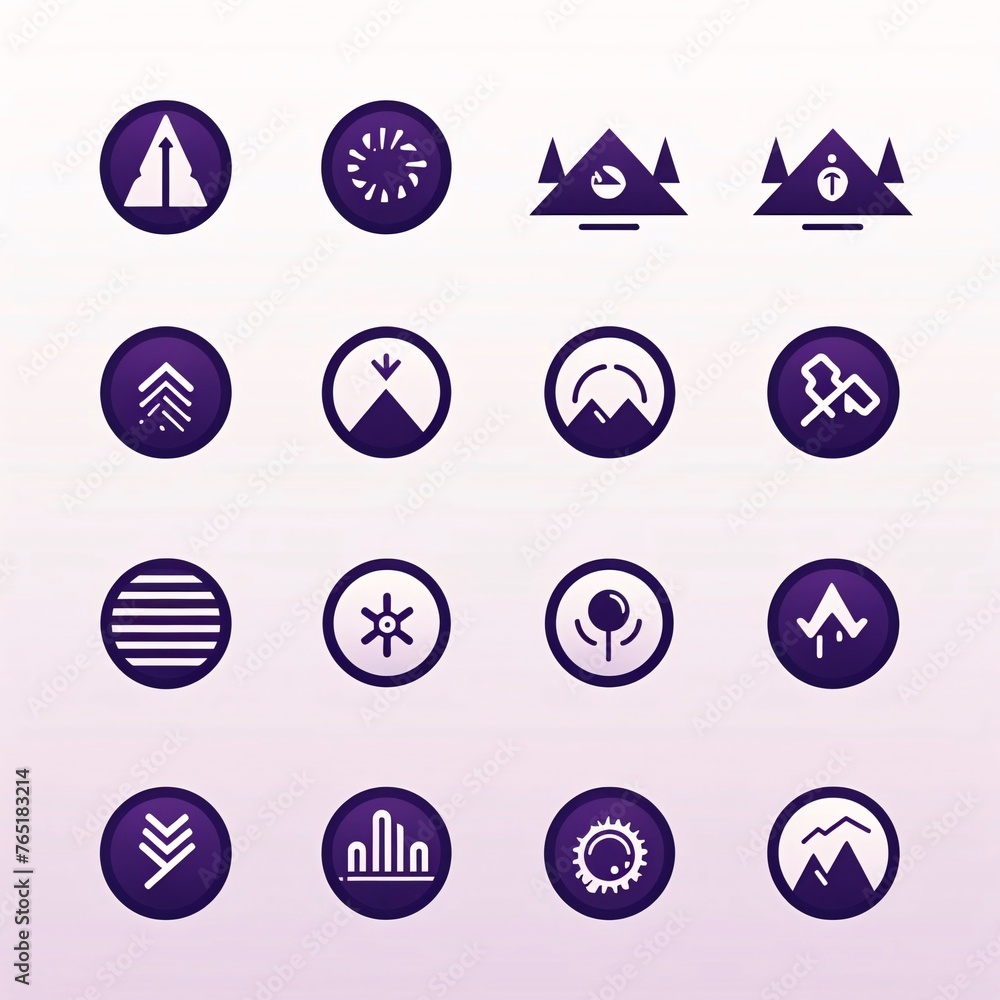 Set of mountain and hiking icons. Vector illustration for your design.