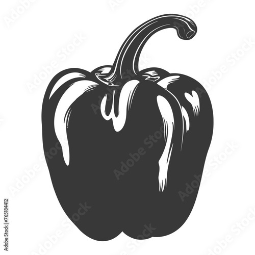 Silhouette Bell Pepper or Paprika sliced black color only