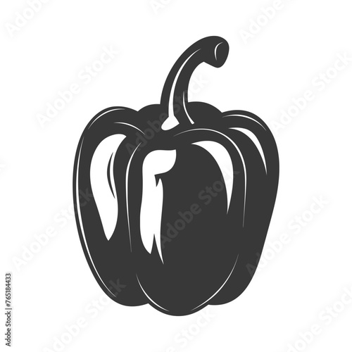 Silhouette Bell Pepper or Paprika sliced black color only