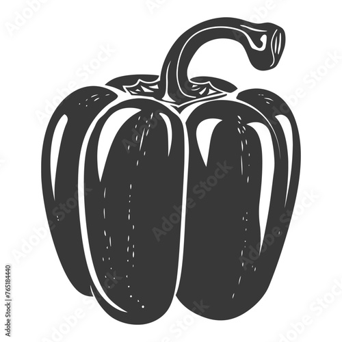 Silhouette Bell Pepper or Paprika sliced black color only
