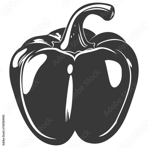 Silhouette Bell Pepper or Paprika sliced black color only
