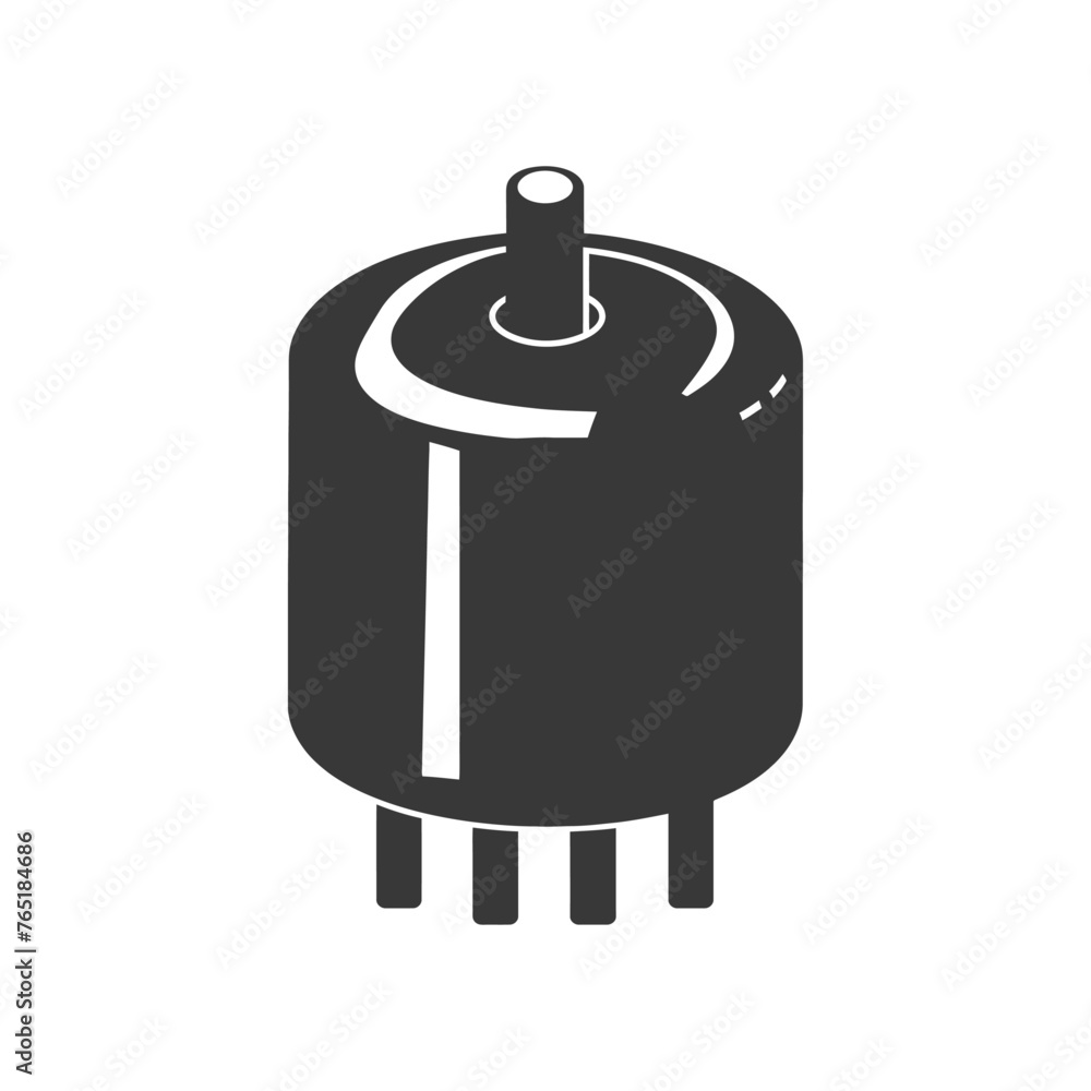 Obraz premium Silhouette capasitor single electronic component black color only