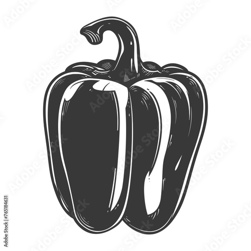 Silhouette Bell Pepper or Paprika sliced black color only