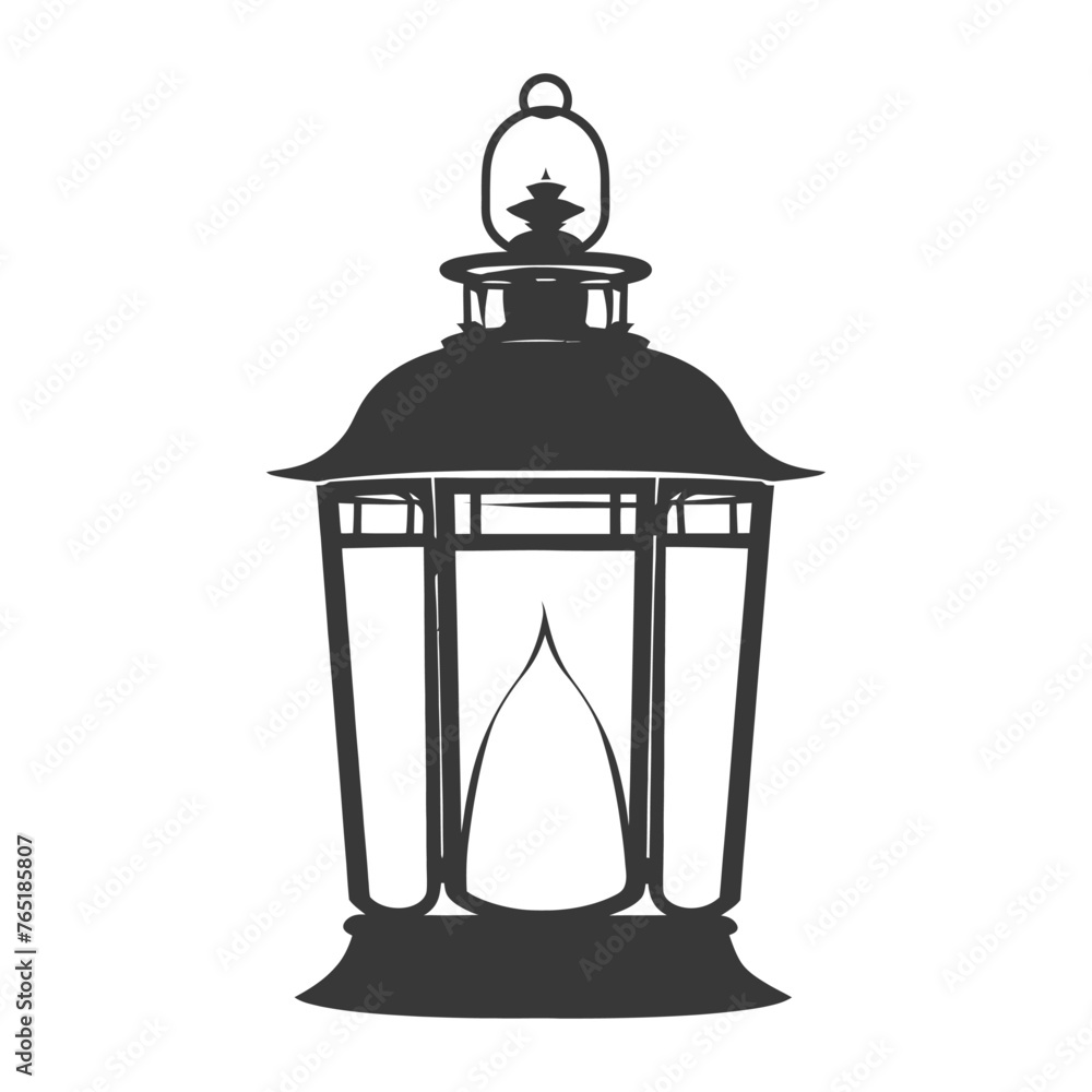 Silhouette old unique lantern black color only Silhouette old unique lantern black color only