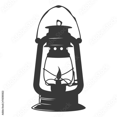 Silhouette old unique lantern black color only