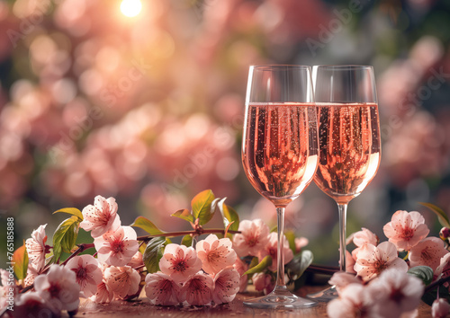 Springtime Cheers: Rosé Wine and Blossoms Toast to the Season of Renewal