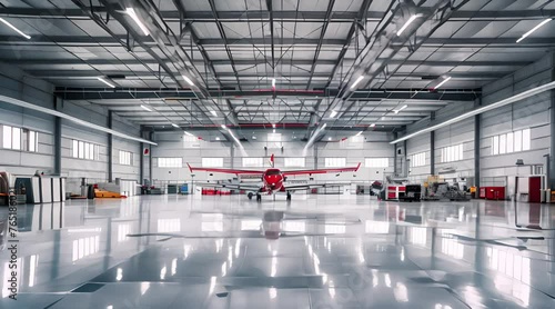 Explore Aviation Excellence: Inside Our Spacious and Efficient Airplane Hangar, Accommodating Various Aircraft Types with Skilled Technicians and Ground Crew Ensuring Safety and Efficiency