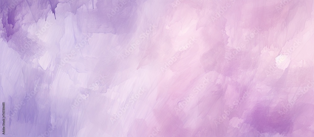 Abstract painting in purple and white on pink and purple background