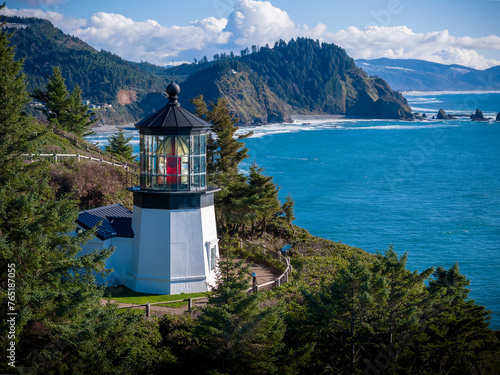 Cape Meares Lighthouse Oregon Coast Tillamook County Highway 101 Aerial View 9
