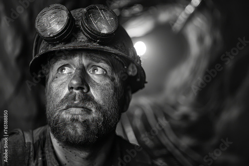 Exploring the Depths: A Portrait of a Miner in the Heart of a Mining Operation