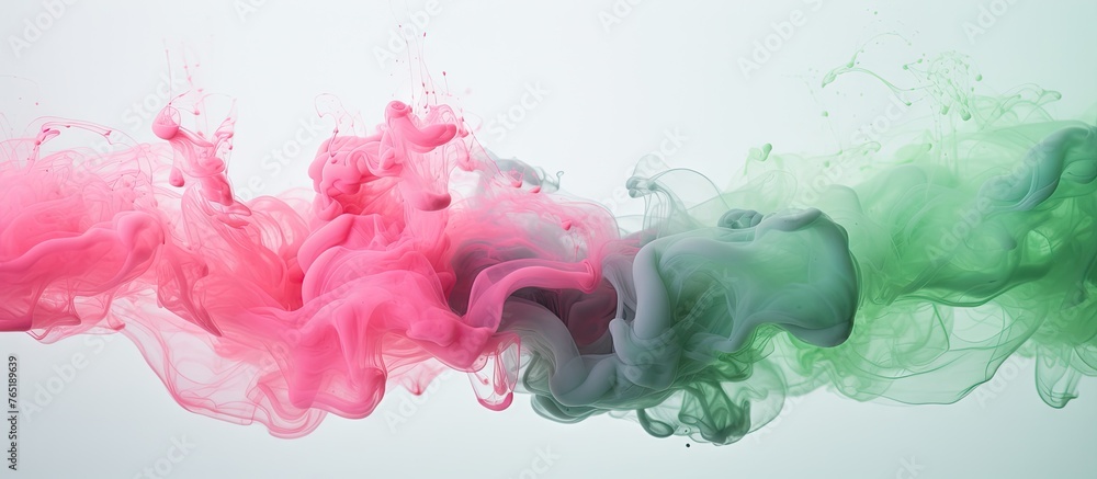 Colorful liquid swirling in air