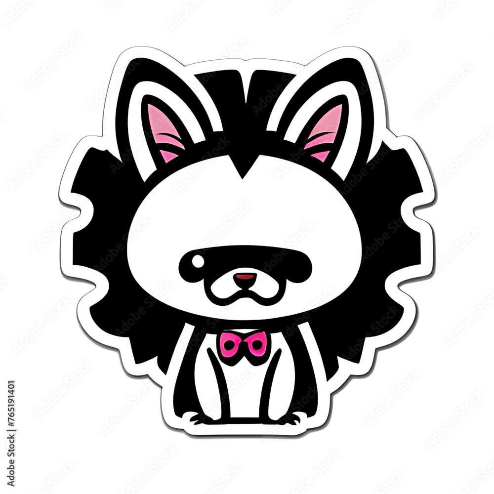 A cute cartoon Dog. Perfect for sticker, t-shirt or Design template. generative AI. V A cute cartoon Dog. Perfect for sticker, t-shirt or Design template. generative AI. V