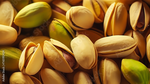 Rich background filled with fresh pistachios
