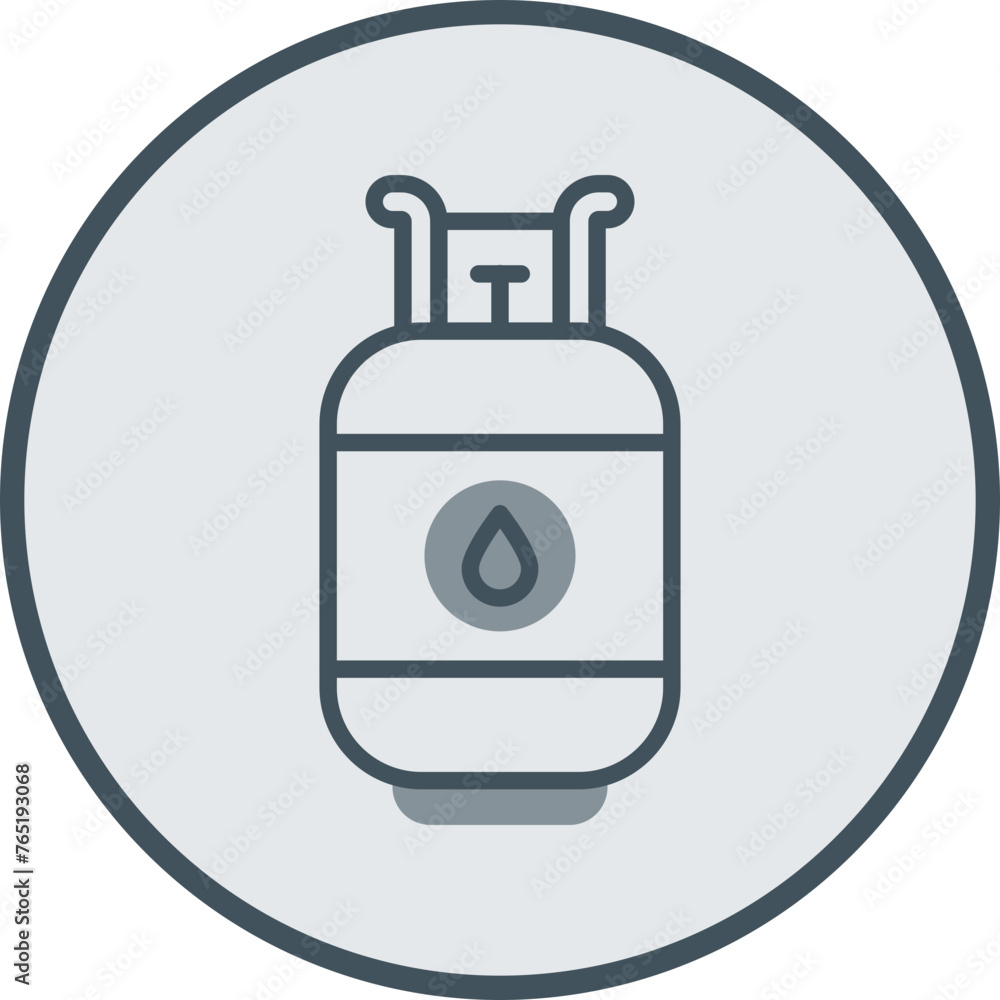 Gas Cylinder Line Fill Circle Icon Gas Cylinder Line Fill Circle Icon