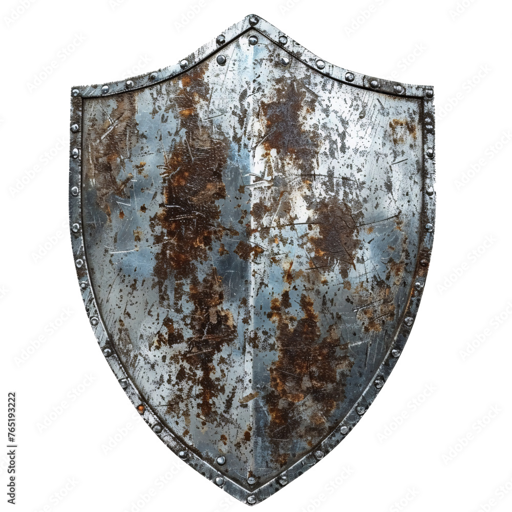 Old rusty, worn and damaged iron shield isolated on transparent background. Old rusty, worn and damaged iron shield isolated on transparent background.