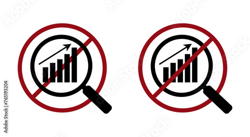seo data analysis ban prohibit icon. Not allowed . Forbidden