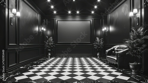 space with Old Hollywood elegance, featuring a Black and White Film border for vintage cinema charm and classic Hollywood allure.