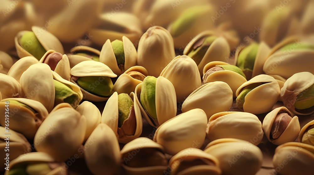 Fototapeta premium Rich background filled with fresh pistachios