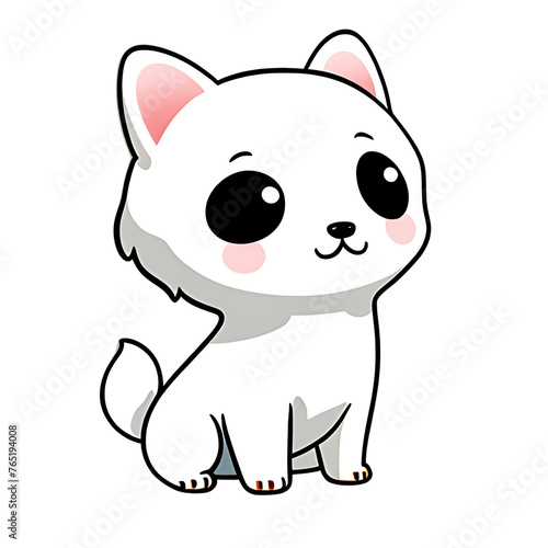 A cute cartoon Dog. Perfect for sticker  t-shirt or Design template. generative AI. V