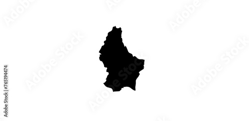 A contour map of Luxembourg. Graphic illustration on a transparent background with black country's borders
