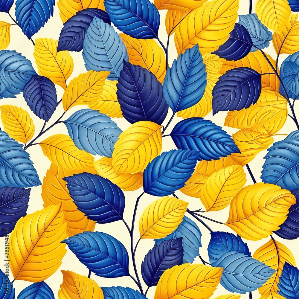 Seamless Leaf Pattern in Vibrant Colors Seamless Leaf Pattern in Vibrant Colors