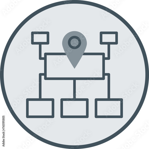 Sitemap Line Fill Circle Icon