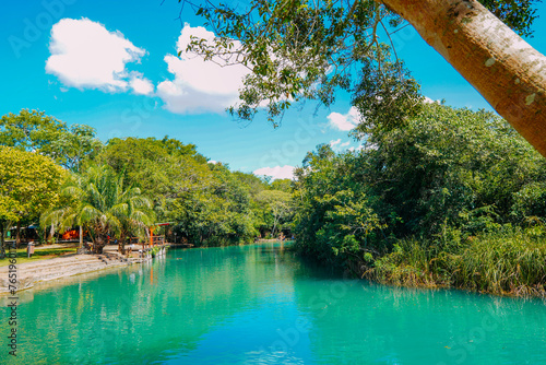 Partial view of the Formoso River, in the municipal resort, in Bonito, in Mato Grosso do Sul. The city is one of the main ecotourism destinations in Brazil