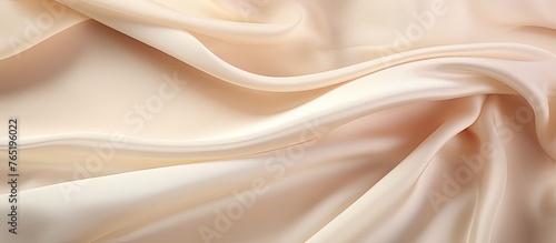 Capture of a white textile material with an abundance of intricate folds and creases in a close-up shot