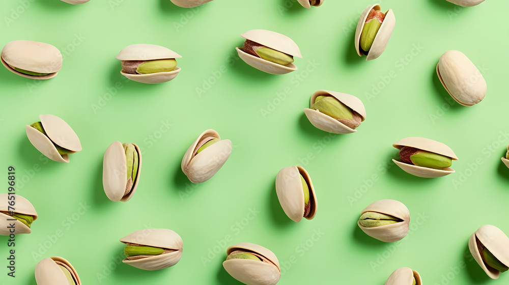 Background filled with rich pistachios