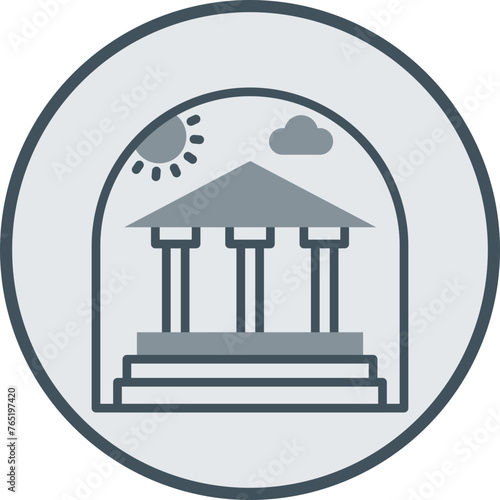 Dome Line Fill Circle Icon